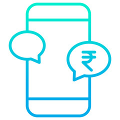 Outline gradient Rupees M-Commerce icon