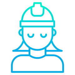 Outline gradient Woman Engineering icon