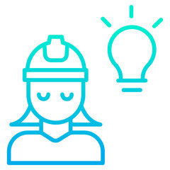 Outline gradient Woman Bulb icon