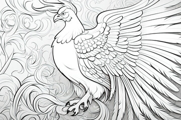 Fototapeta premium Fantasy Phoenix Illustration for Young Artists