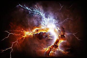 Abstract image of lightning in the dark