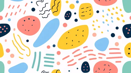 Rollo Unleash your inner child with this seamless and minimalistic line doodle pattern, suitable for trendy designs and kids' themes.. © ckybe