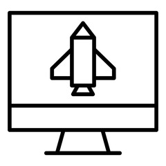 Outline Computer launch icon