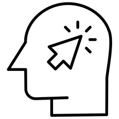 Outline Human mind Click icon