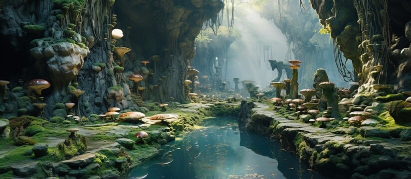An amusement park cave in Saalfeld Thuringia with minerals