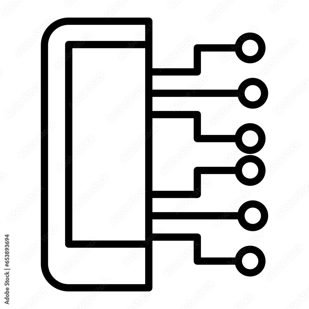 Sticker Outline Tab Circuit icon