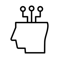 Obraz premium Outline Head Ai icon