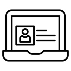 Outline laptop Online icon