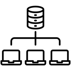 Outline Computer Networking icon