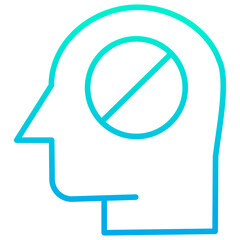 Outline gradient Human mind stop icon