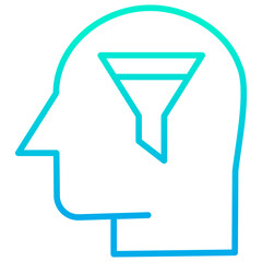 Outline gradient Human mind Filter icon