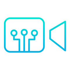 Outline gradient Video Circuit icon