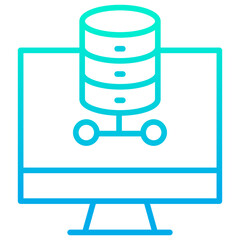 Outline gradient Database Computer icon