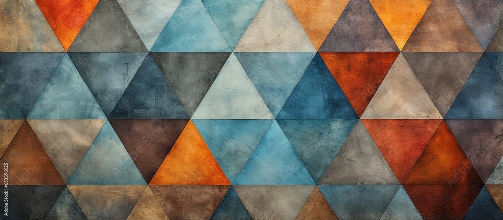 Aufkleber pattern with worn texture and colors repeating geometrically