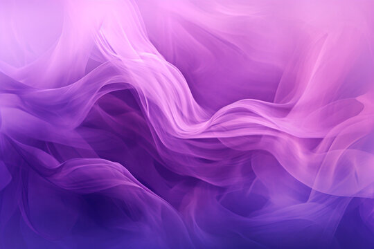 Waves Of Neon Blue And Purple Smoke Abstract Background. Studio Shot Of Purple Smoke