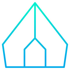 Outline gradient Tent icon