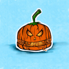 watercolor set of autumn pumpkin maple ornament elements vector illustration © Luis M