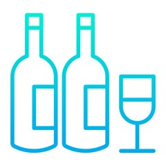 Outline gradient Wine bottle icon