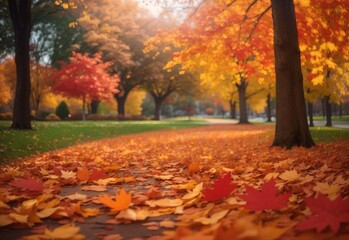 Naklejka na ściany i meble autumn colors in the park
