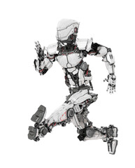 robot soldier is running fast