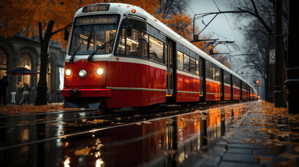 Naklejka premium public transport concept. bus arriving at the stop. banner