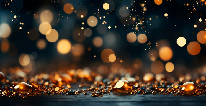 New Year - Christmas holiday blurred bokeh background - AI generated image