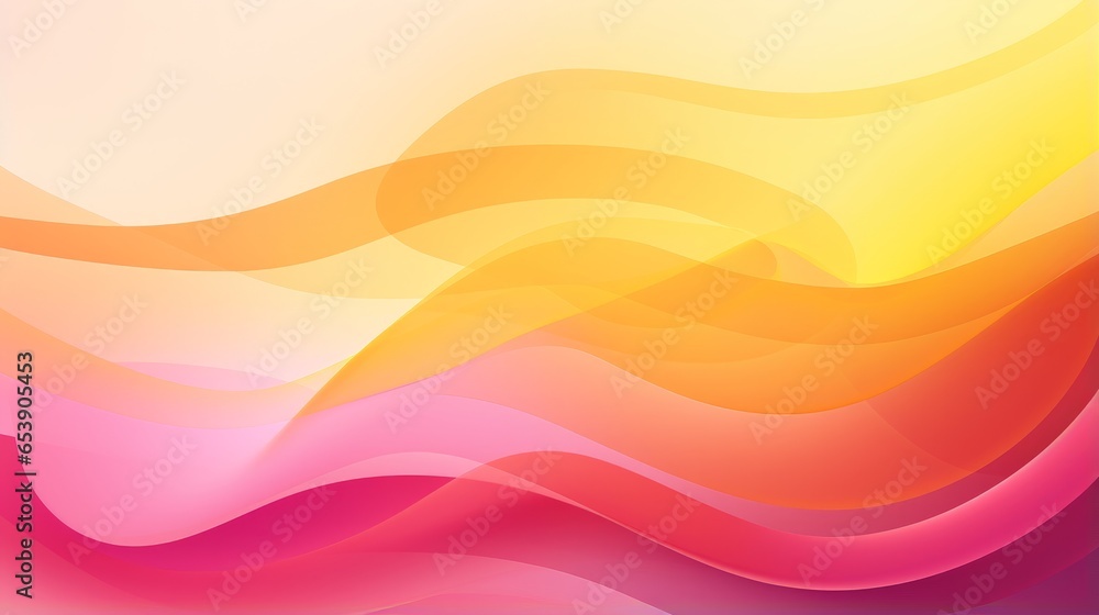 Poster contemporary abstract backdrop with vibrant pink and yellow wave-like patterns. suitable for use as 