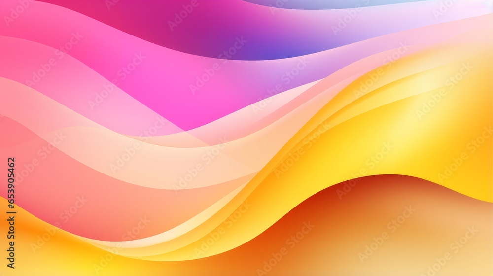 Poster contemporary abstract backdrop with vibrant pink and yellow wave-like patterns. suitable for use as 