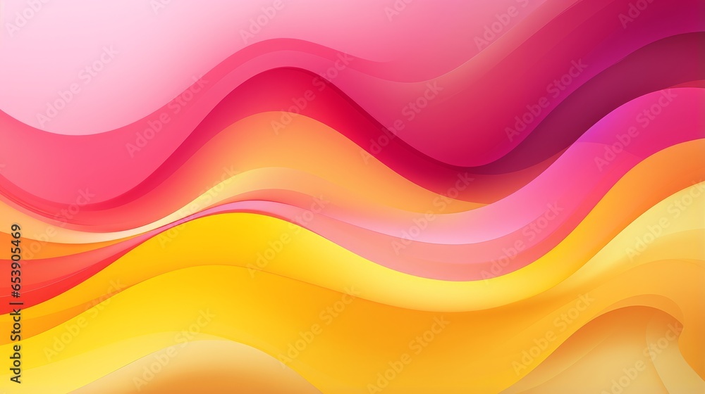 Aufkleber contemporary abstract backdrop with vibrant pink and yellow wave-like patterns. suitable for use as 