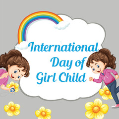 Free vector flat international day of the girl child background