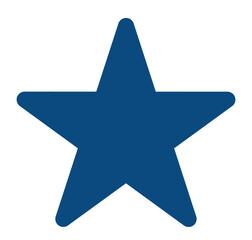 Dark Blue 5 Point Star with Rounded Points