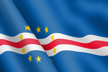 Cape Verde waving flag 3d illustration ripple