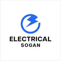 Lightning bolt energy logo design vector illustration. electrical logo design. Suitable for business and industrial logos,isolated on white background
