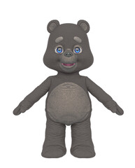 bear cartoon is standing up in front view