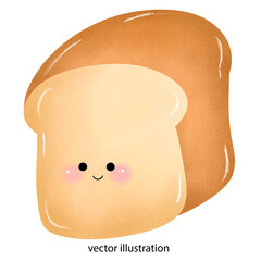 Brioche bread   cartoon vector illustration  on white background