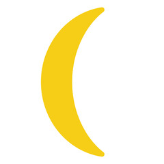 Yellow Crescent Moon Shape with Rounded Points © Awkward Design