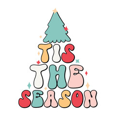 Tis the season,  Retro Christmas Design Bundle,Retro Christmas Designs, Retro design, Christmas retro design