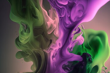 Colorful paint splashes on gradient background