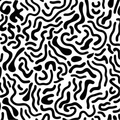 Abstract geometric pattern with curved lines, squiggles in a doodles and scratches banner. Squiggly lines seamless pattern in a simple childish scribble backdrop. Creative abstract kid drawing