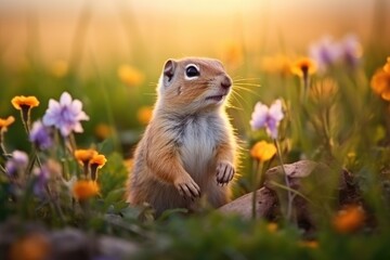 Lovely squirrel in grass