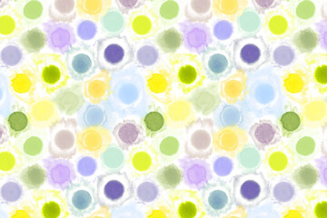 Watercolor or ink round or circles paint splash background for banner ads or presentation. Hand draw abstract wall art painting for print, card, invitation, package, website header or design.