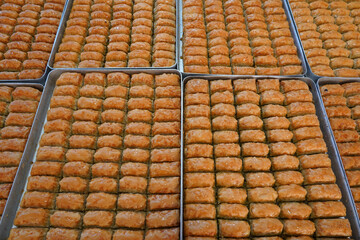 traditional turkish baklava with pistachio 