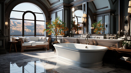interior design, bathroom, luxury house