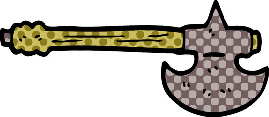 cartoon doodle medieval axe