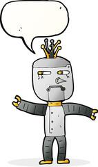 cartoon robot with speech bubble