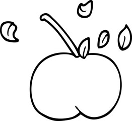 line drawing cartoon juicy apple