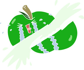 flat color style cartoon sliced apple