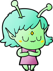 cartoon alien girl