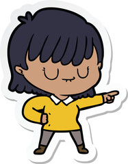 sticker of a cartoon woman