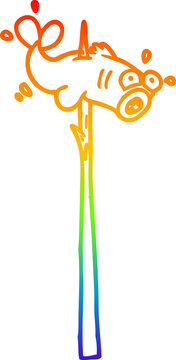 rainbow fish impaled on stick clip art preview